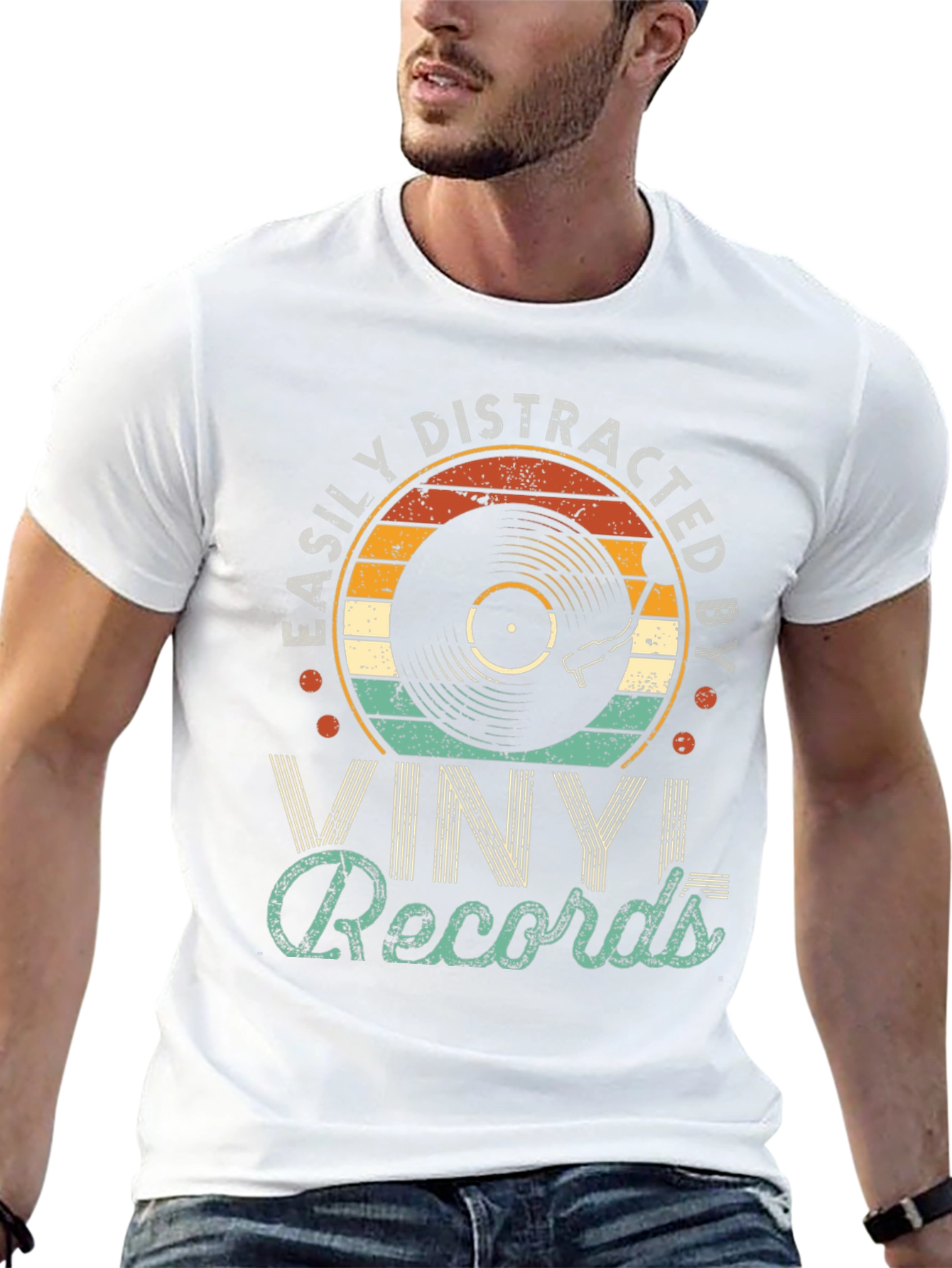 Easily Distracted by Vinyl Records T-Shirt