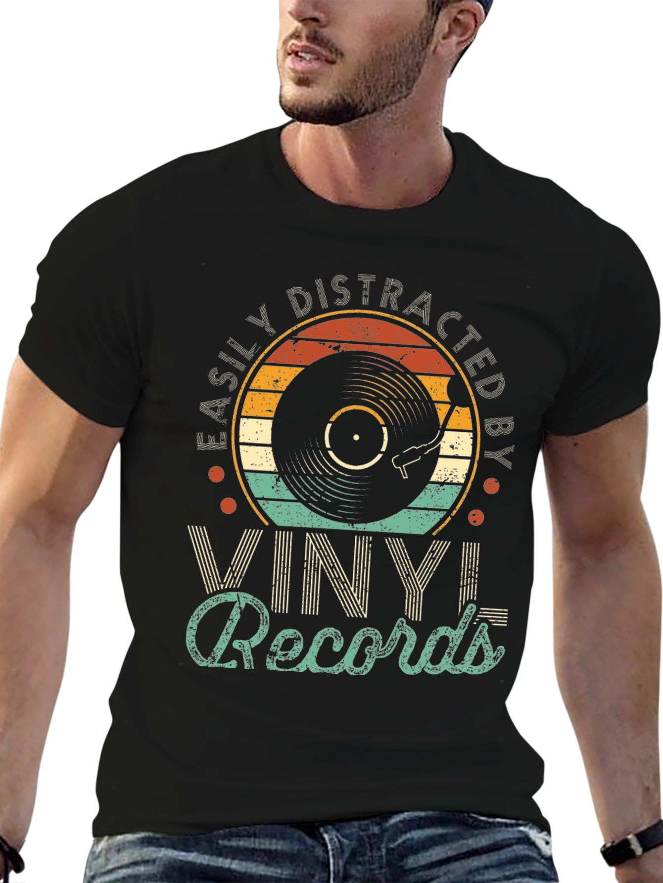Easily Distracted by Vinyl Records T-Shirt