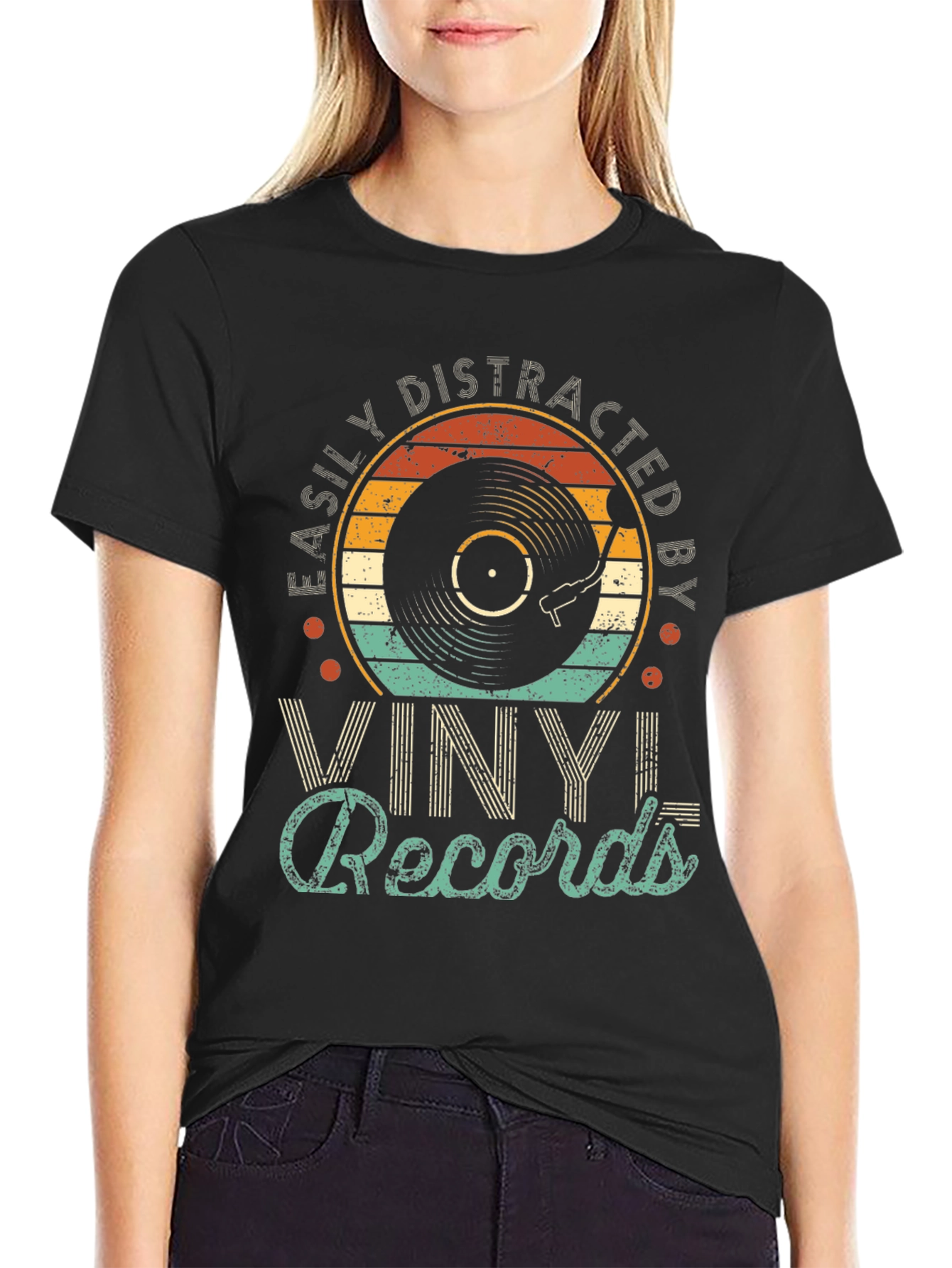 Easily Distracted by Vinyl Records T-Shirt