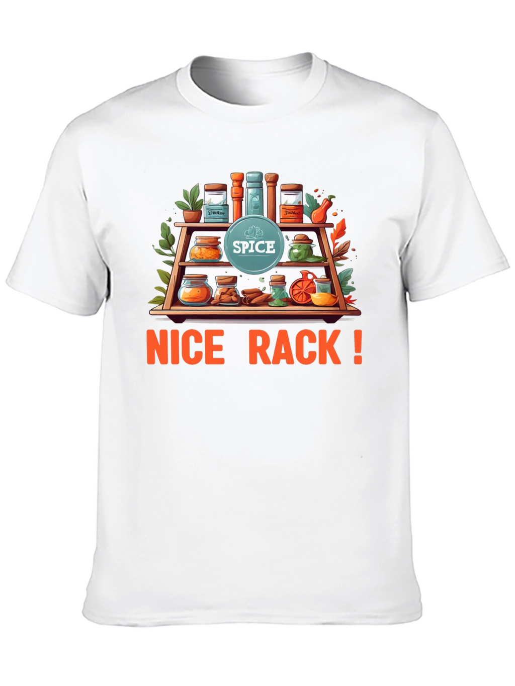 Spice Rack Pun T-Shirt - Nice Rack! Black Tee