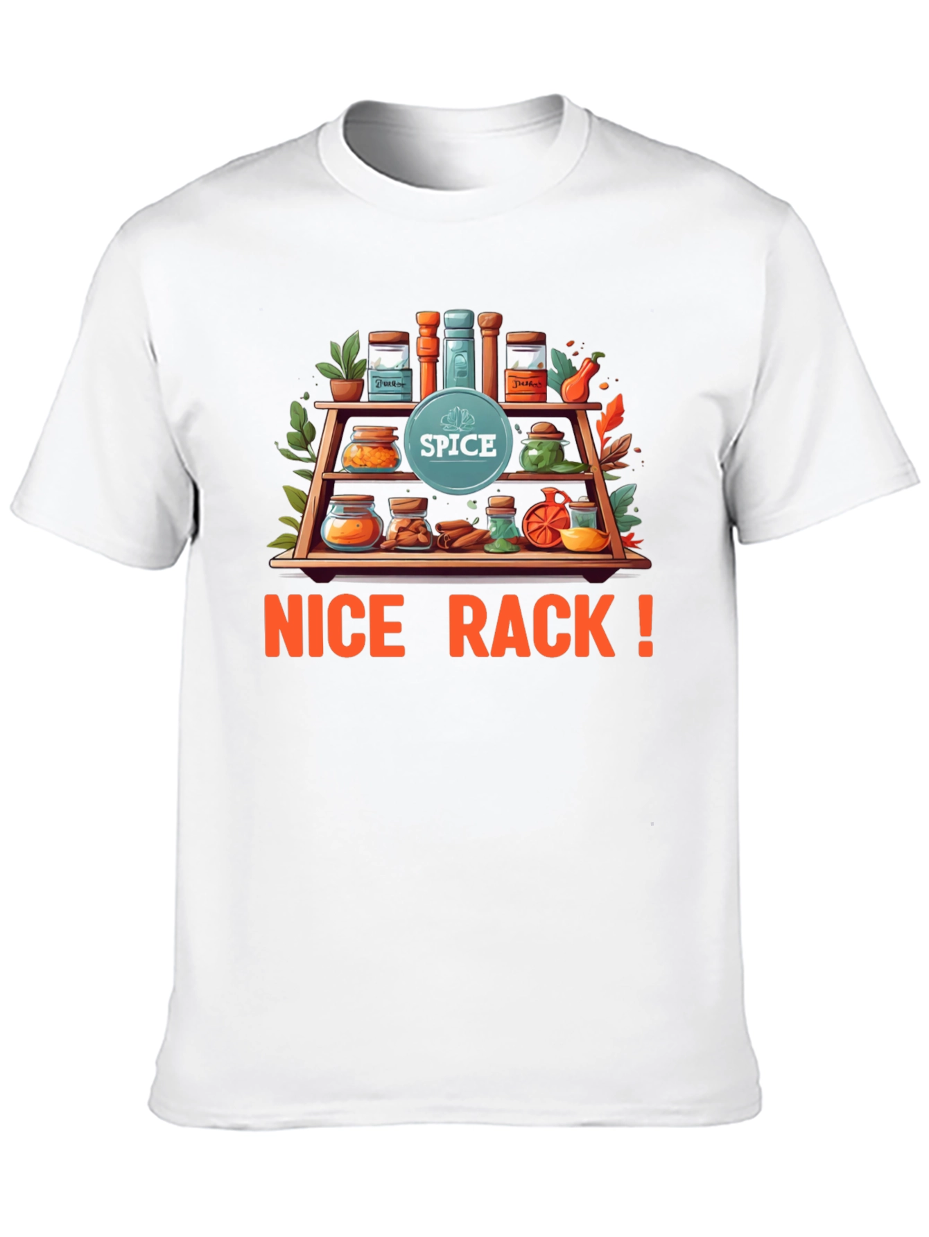 Spice Rack Pun T-Shirt - Nice Rack! Black Tee