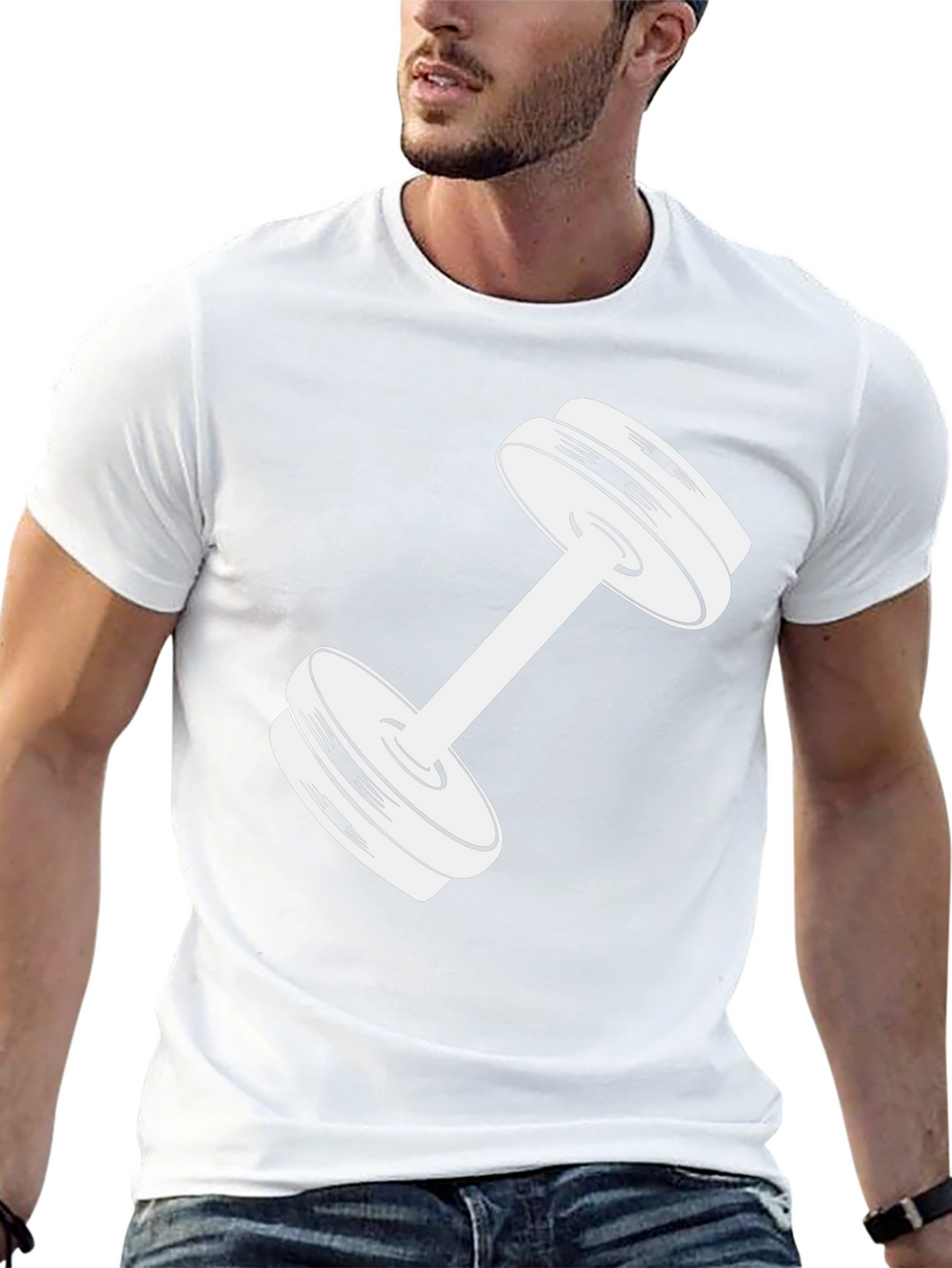 Weightlifting Dumbbell Graphic Tee - Black