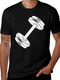 Weightlifting Dumbbell Graphic Tee - Black