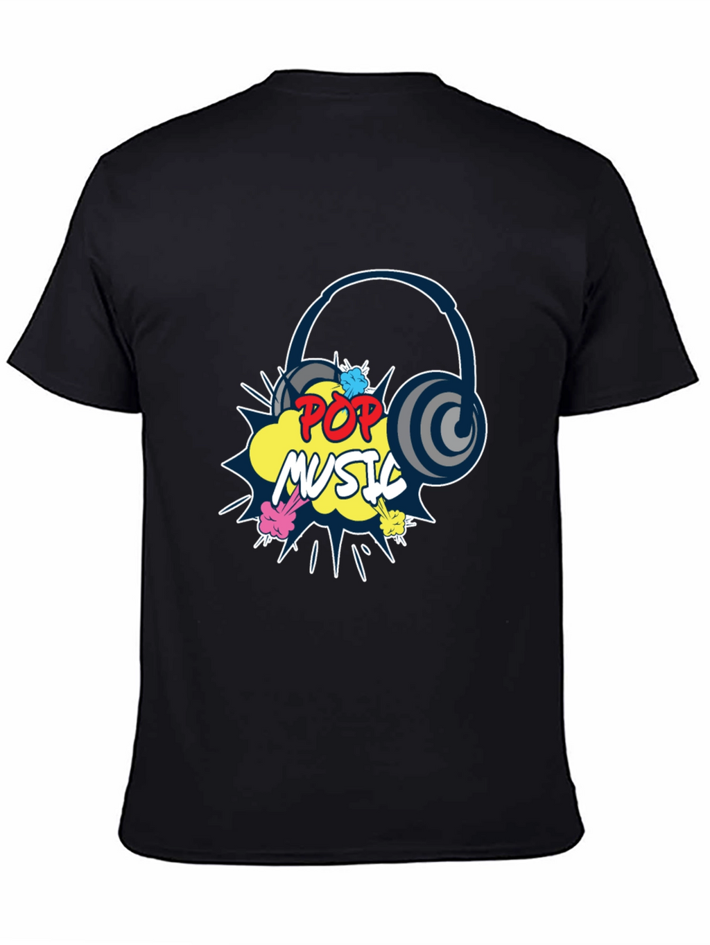 Pop Music Graphic Print Black T-Shirt