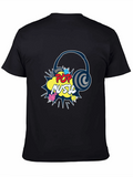 Pop Music Graphic Print Black T-Shirt