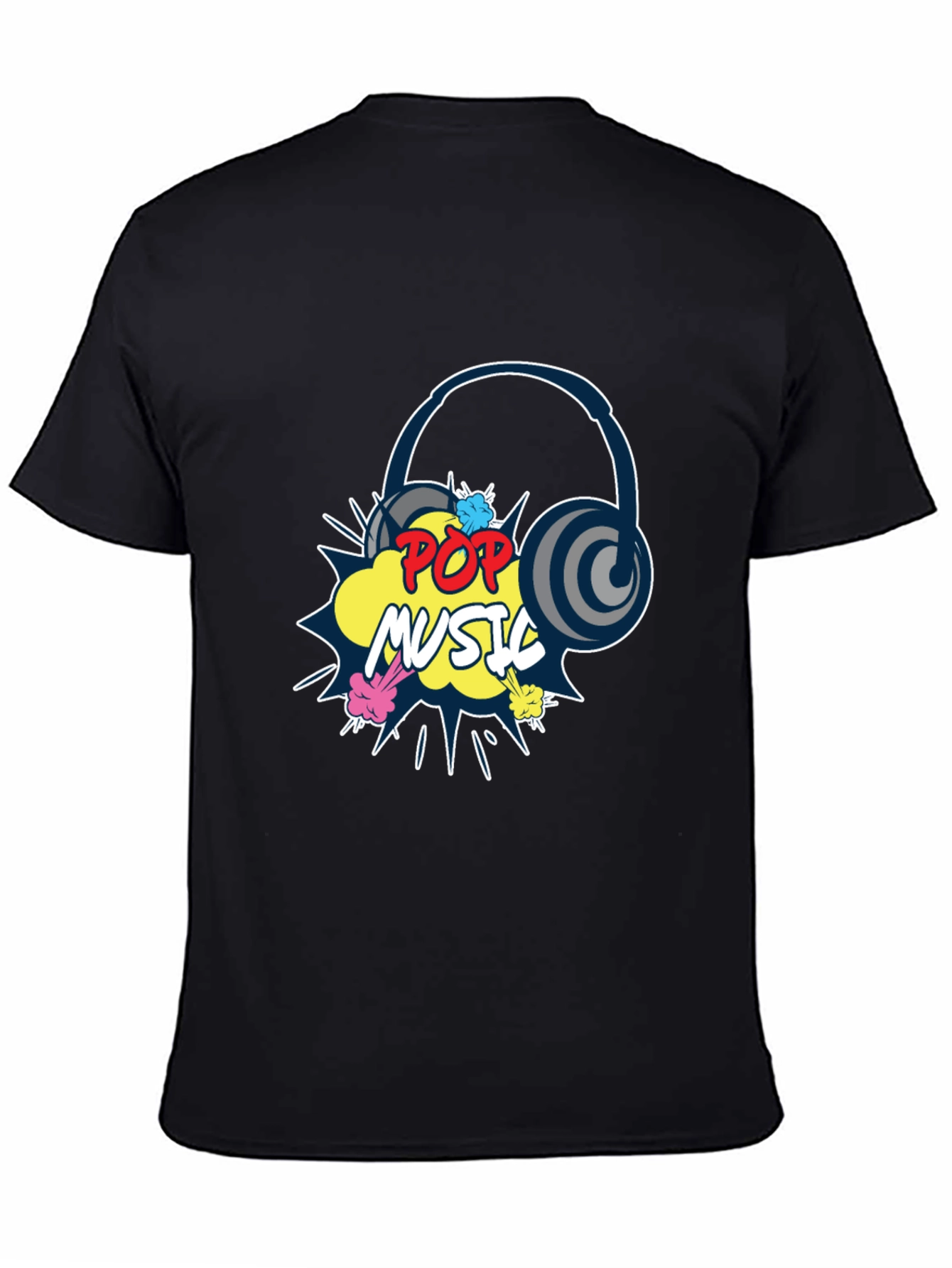 Pop Music Graphic Print Black T-Shirt