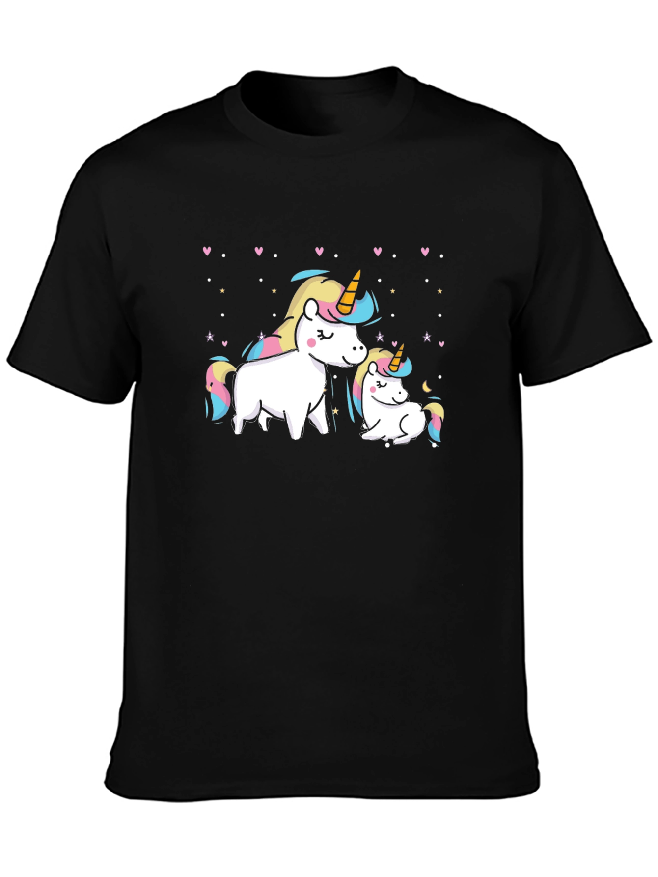 Cute Unicorn Mom and Baby Graphic T-Shirt