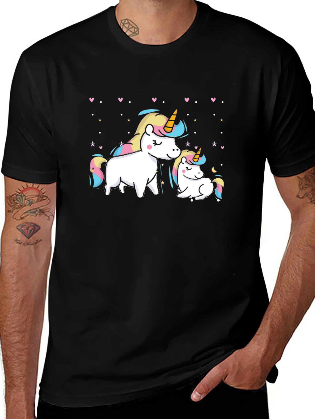 Cute Unicorn Mom and Baby Graphic T-Shirt