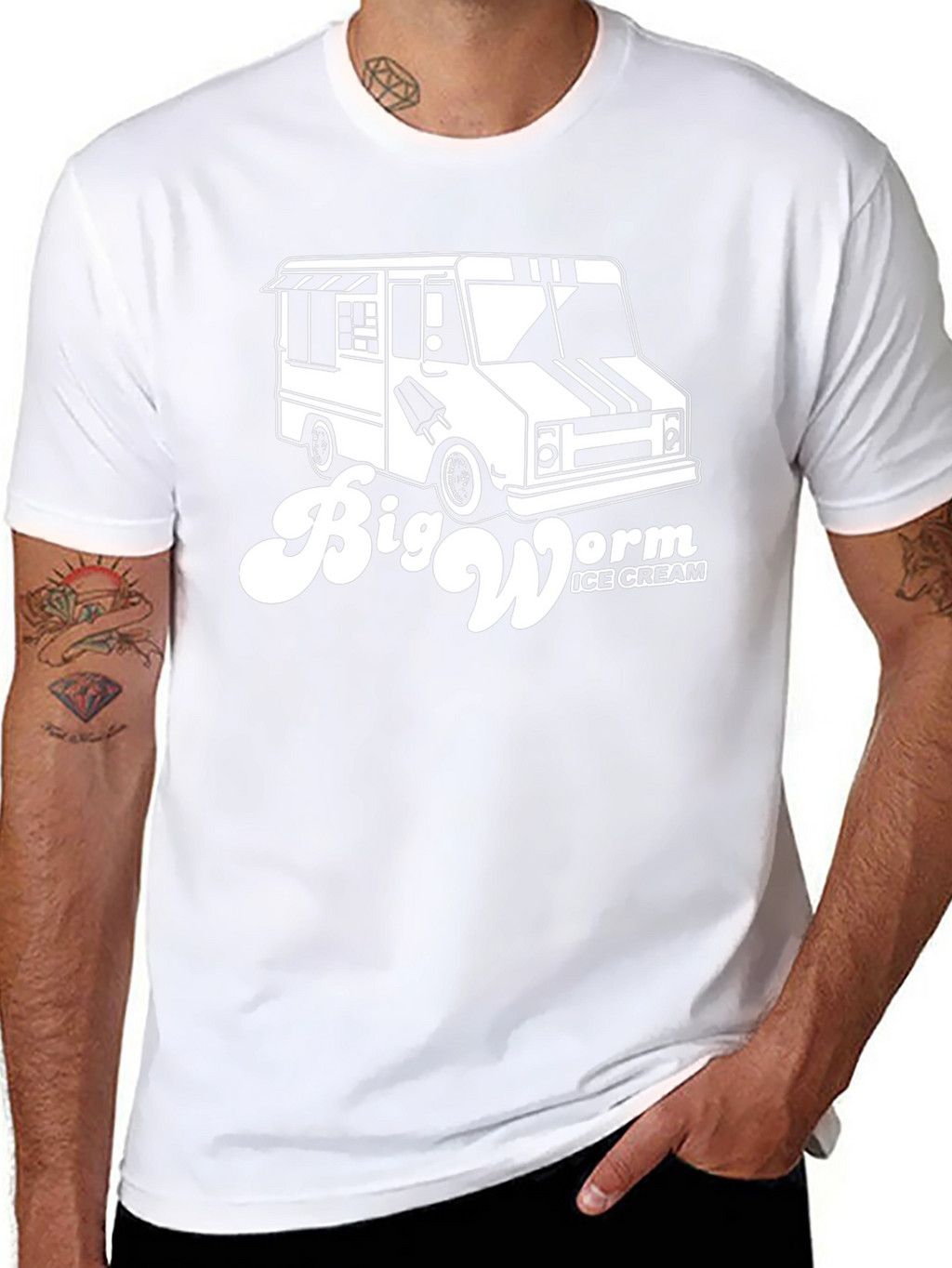 Big Worm Ice Cream Truck Black T-Shirt