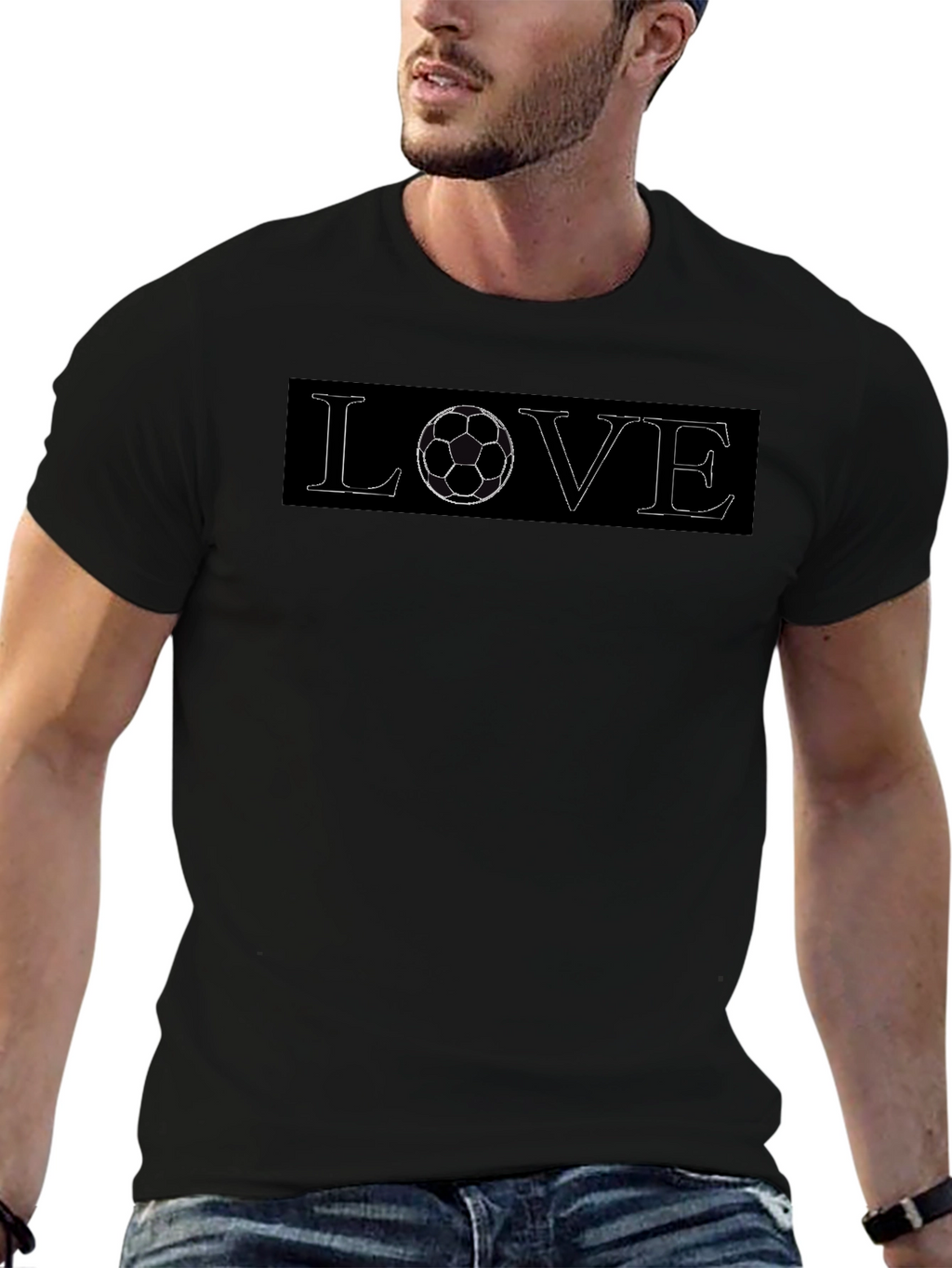 Soccer Love Black T-Shirt - Sporty Graphic Tee
