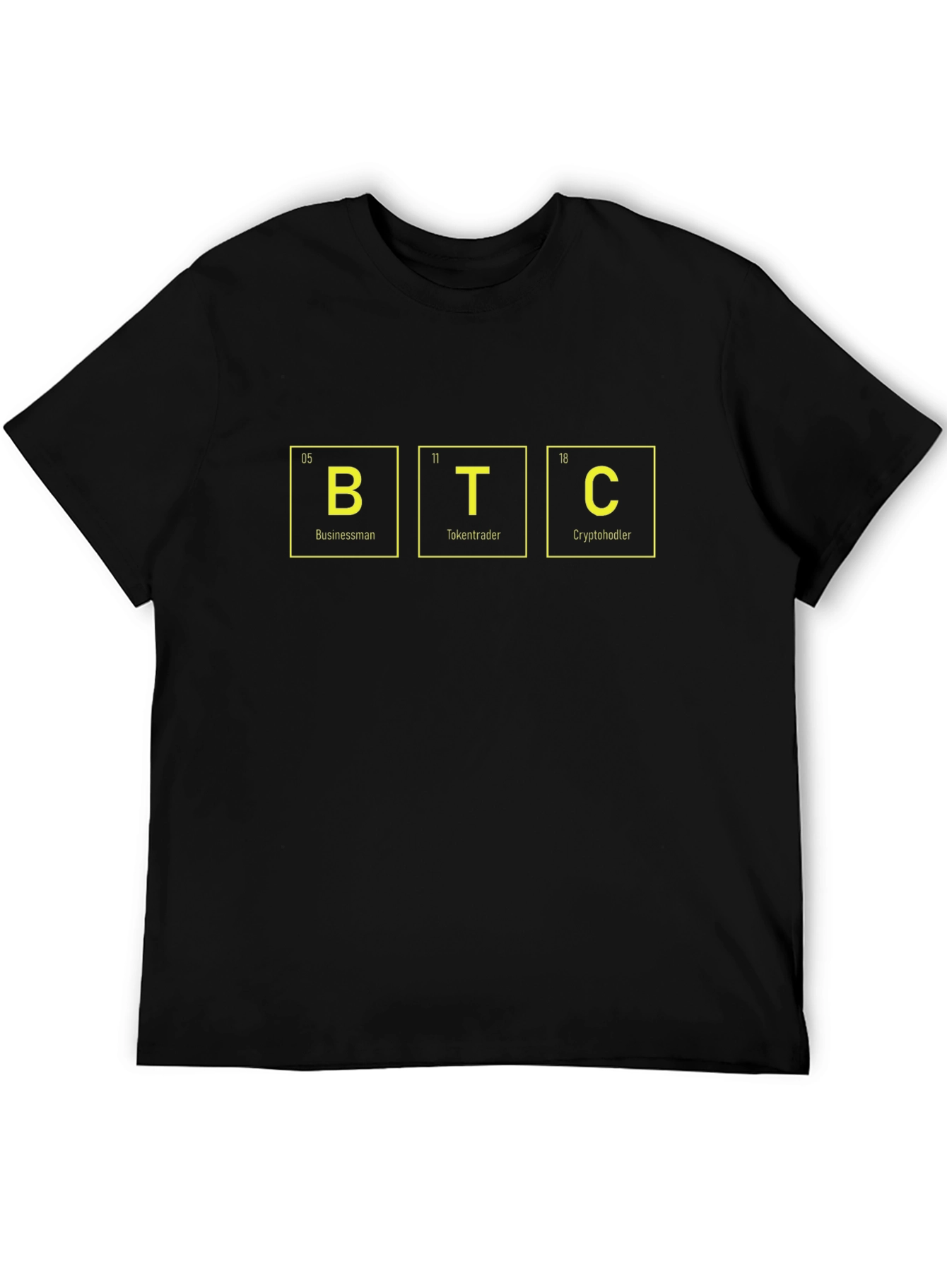 BTC Periodic Table Crypto T-Shirt - Businessman Token Trader