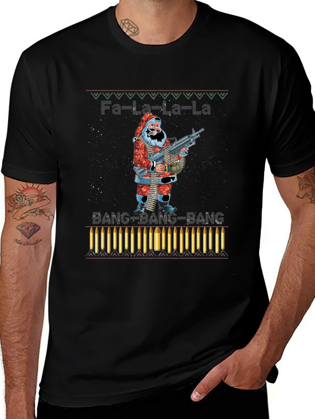 Fa-La-La-La BANG Santa T-Shirt