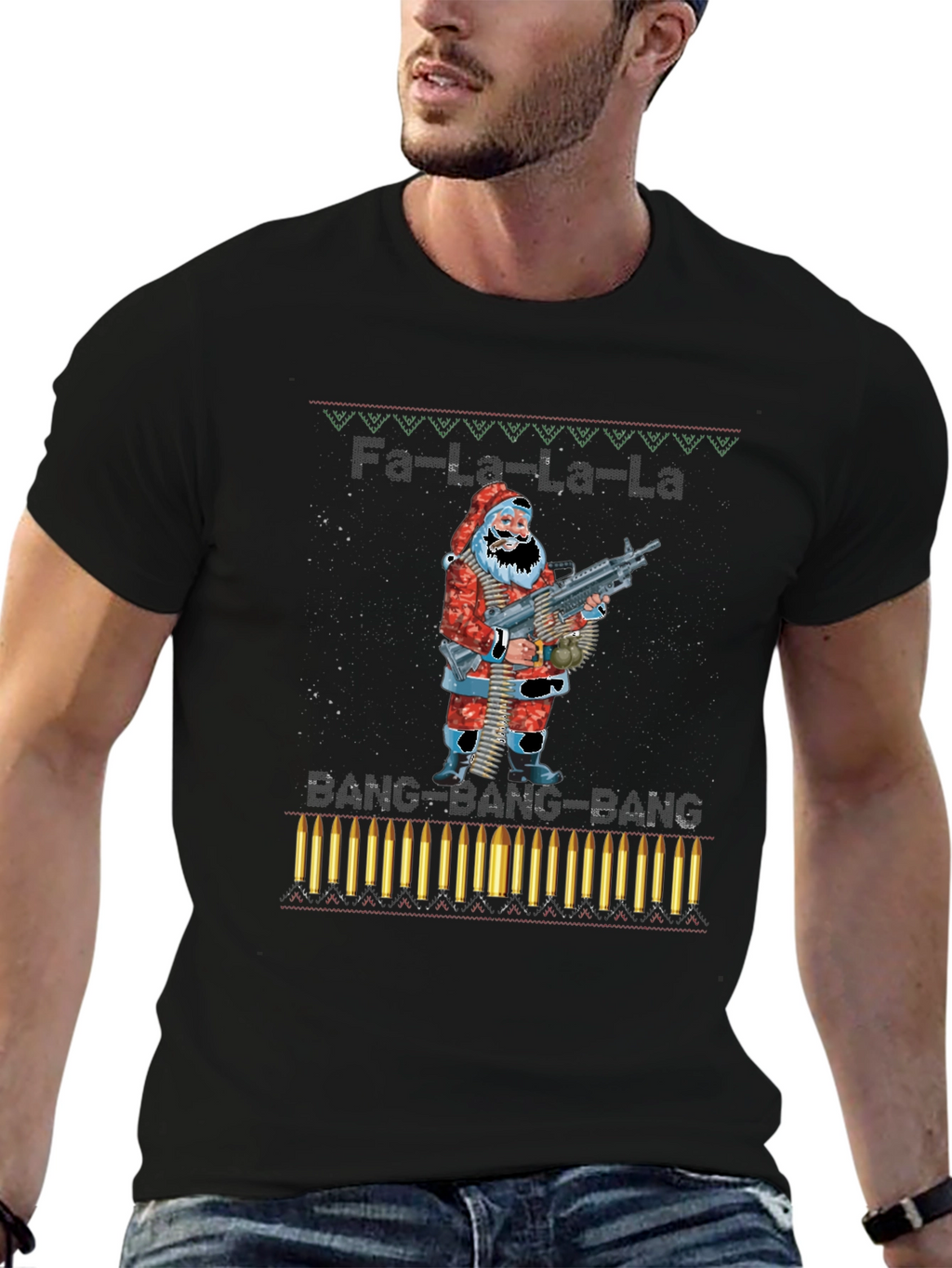 Fa-La-La-La BANG Santa T-Shirt