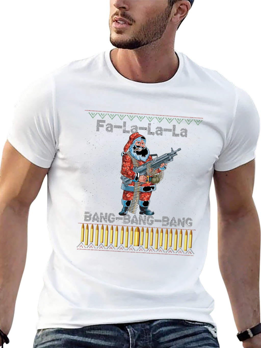 Fa-La-La-La BANG Santa T-Shirt
