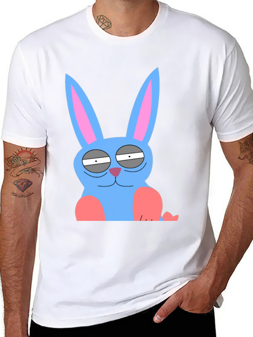 Funny Blue Bunny Graphic Tee