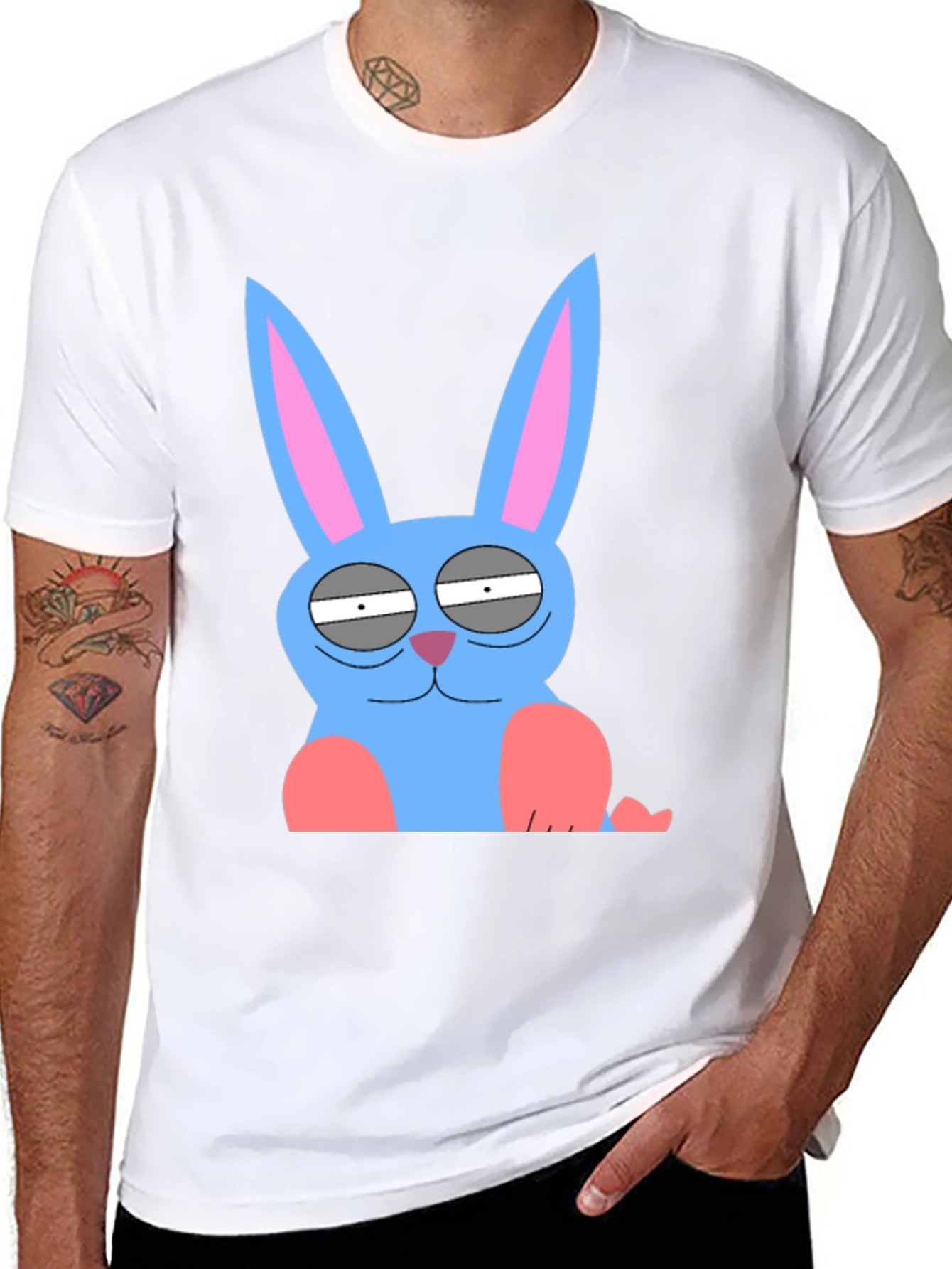Funny Blue Bunny Graphic Tee