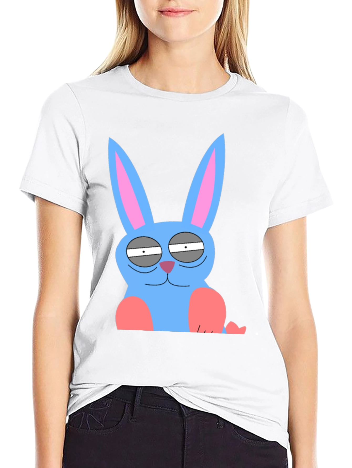 Funny Blue Bunny Graphic Tee