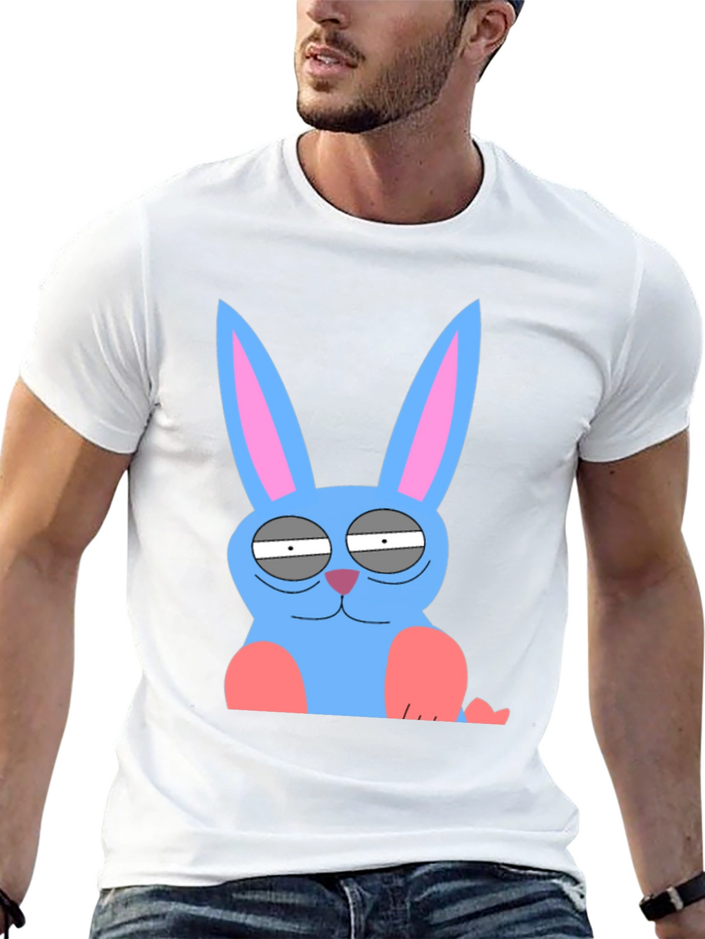 Funny Blue Bunny Graphic Tee