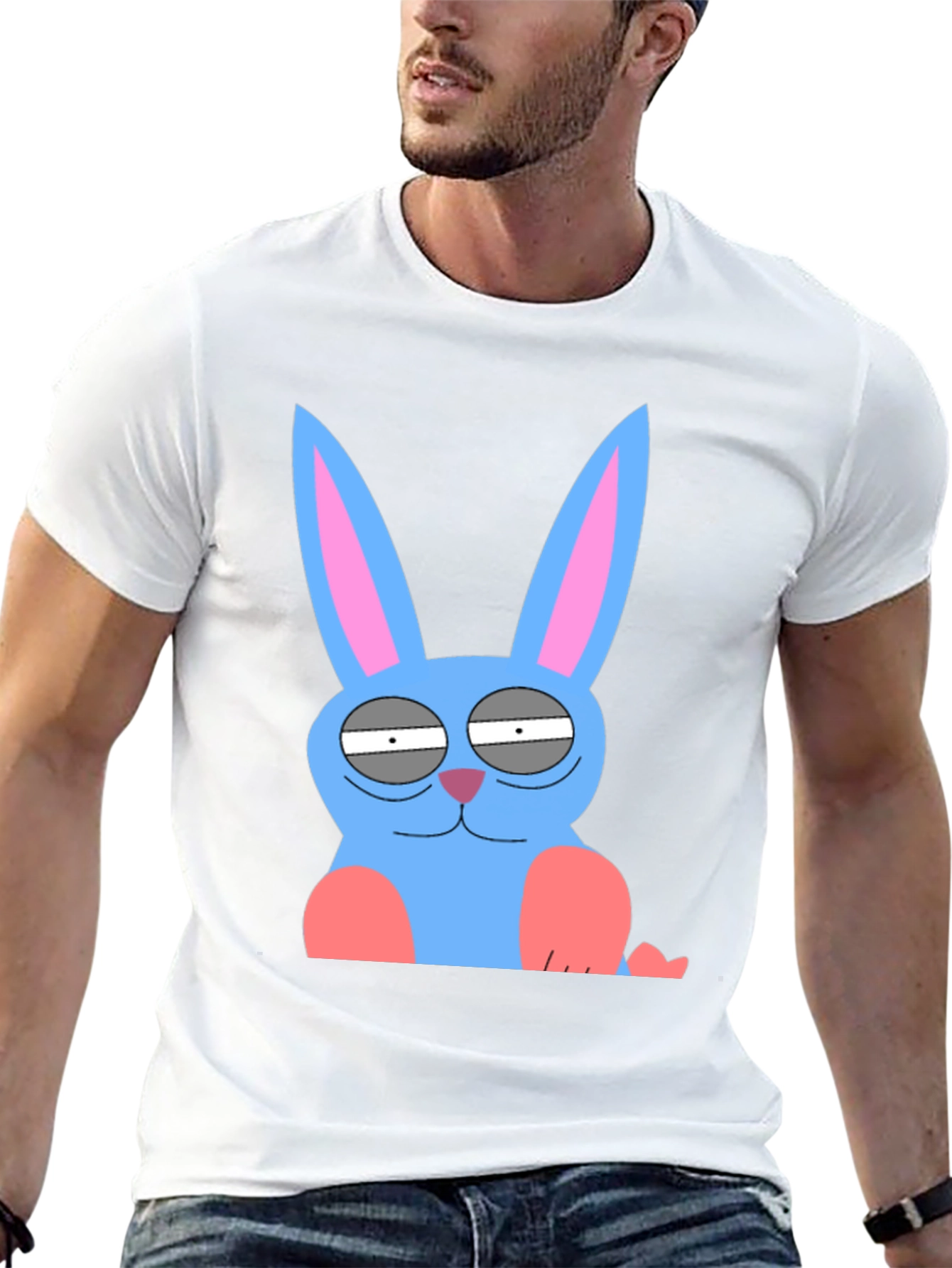 Funny Blue Bunny Graphic Tee
