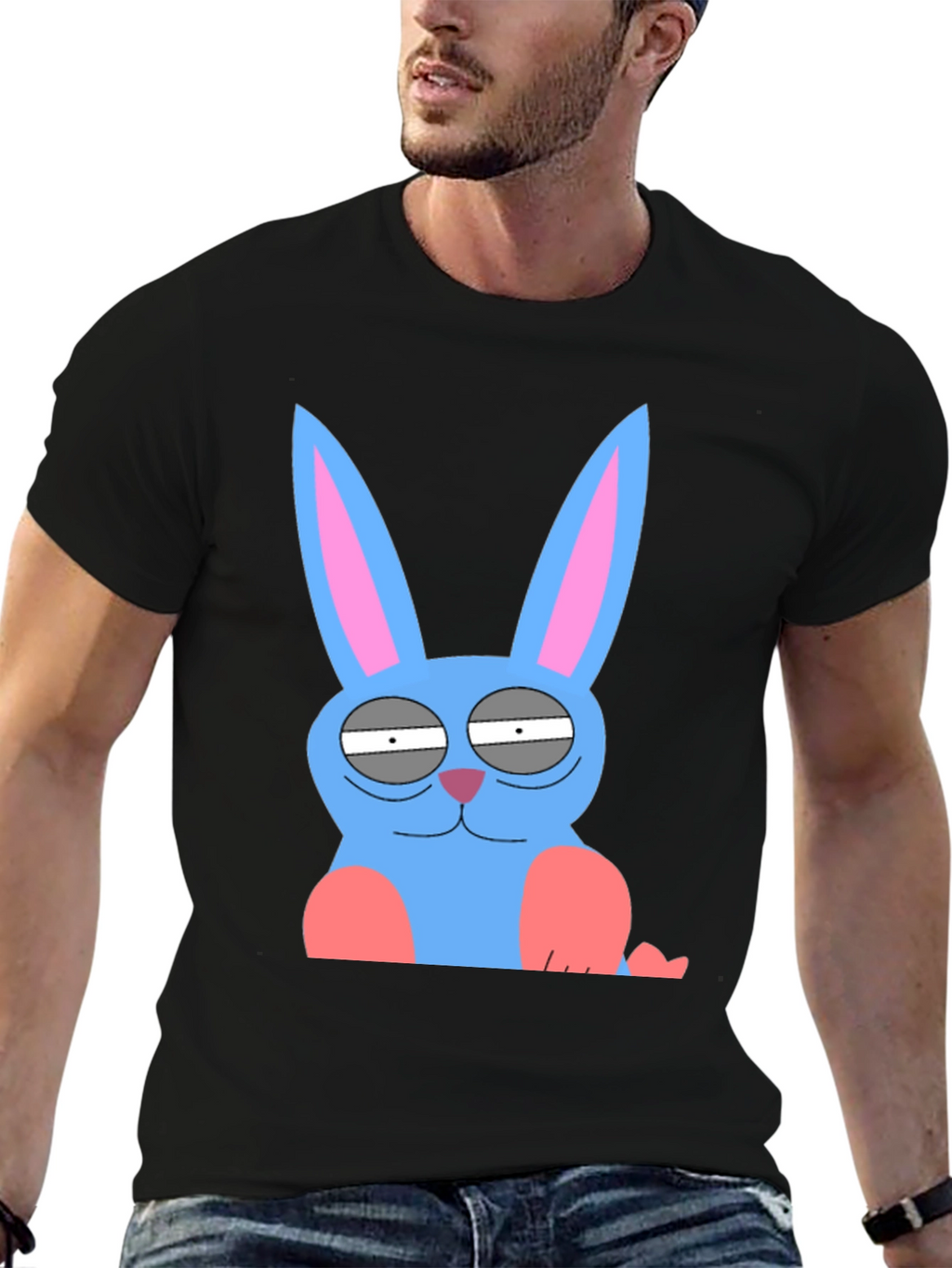Funny Blue Bunny Graphic Tee