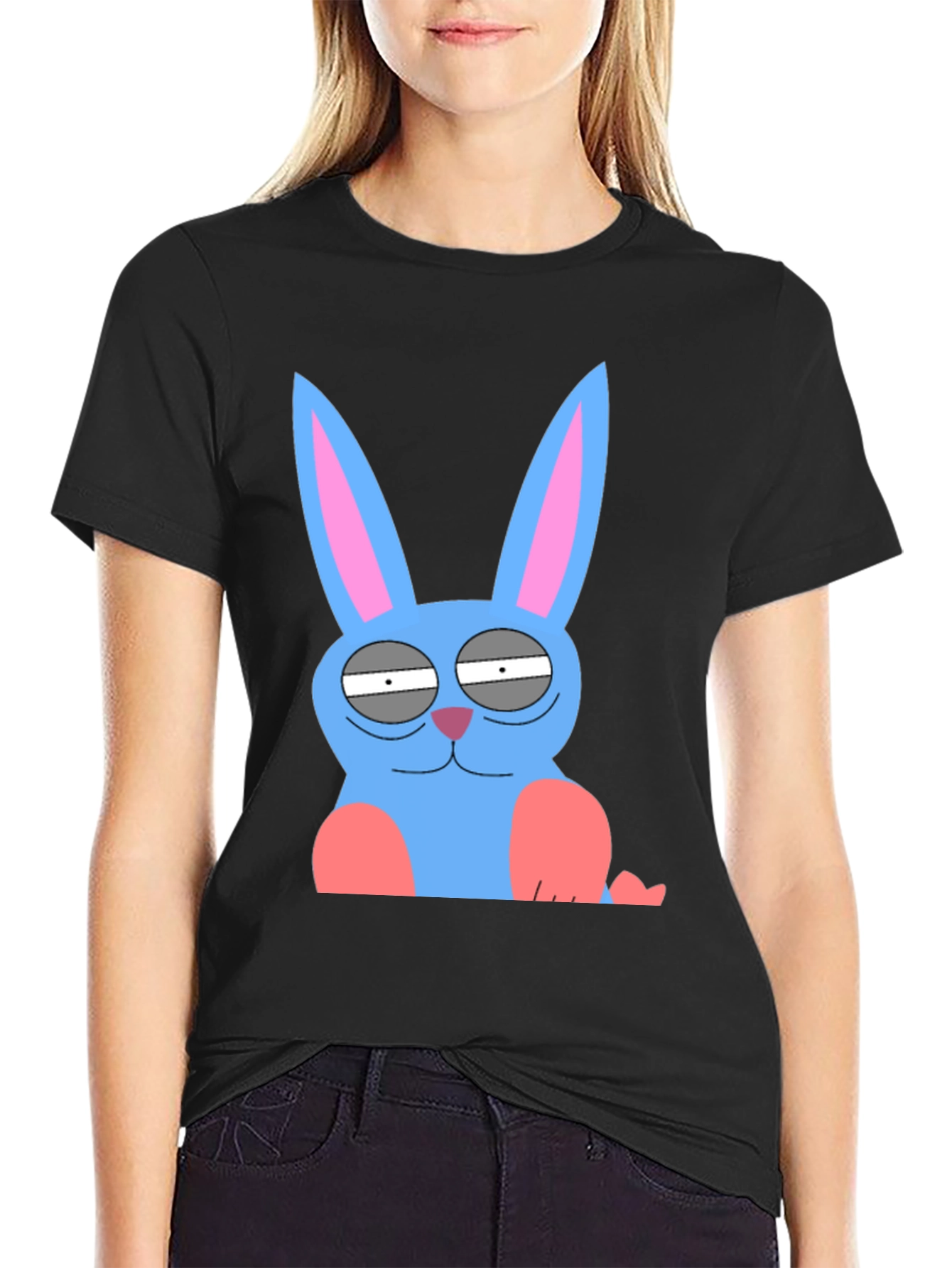 Funny Blue Bunny Graphic Tee