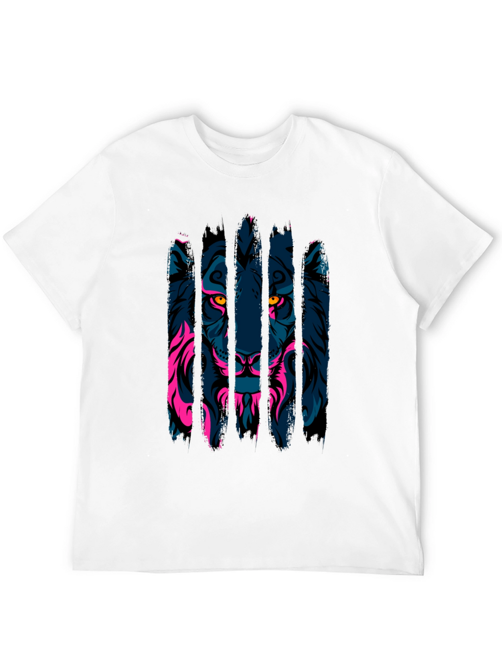 Neon Lion Graphic Black T-Shirt