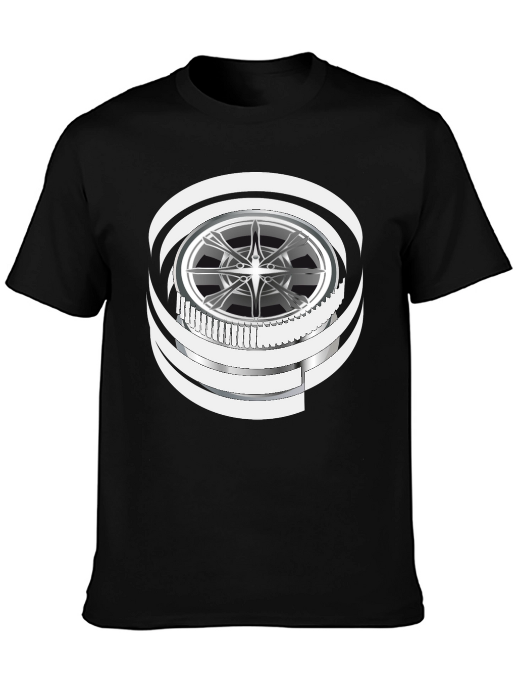 Wheel Graphic Black T-Shirt