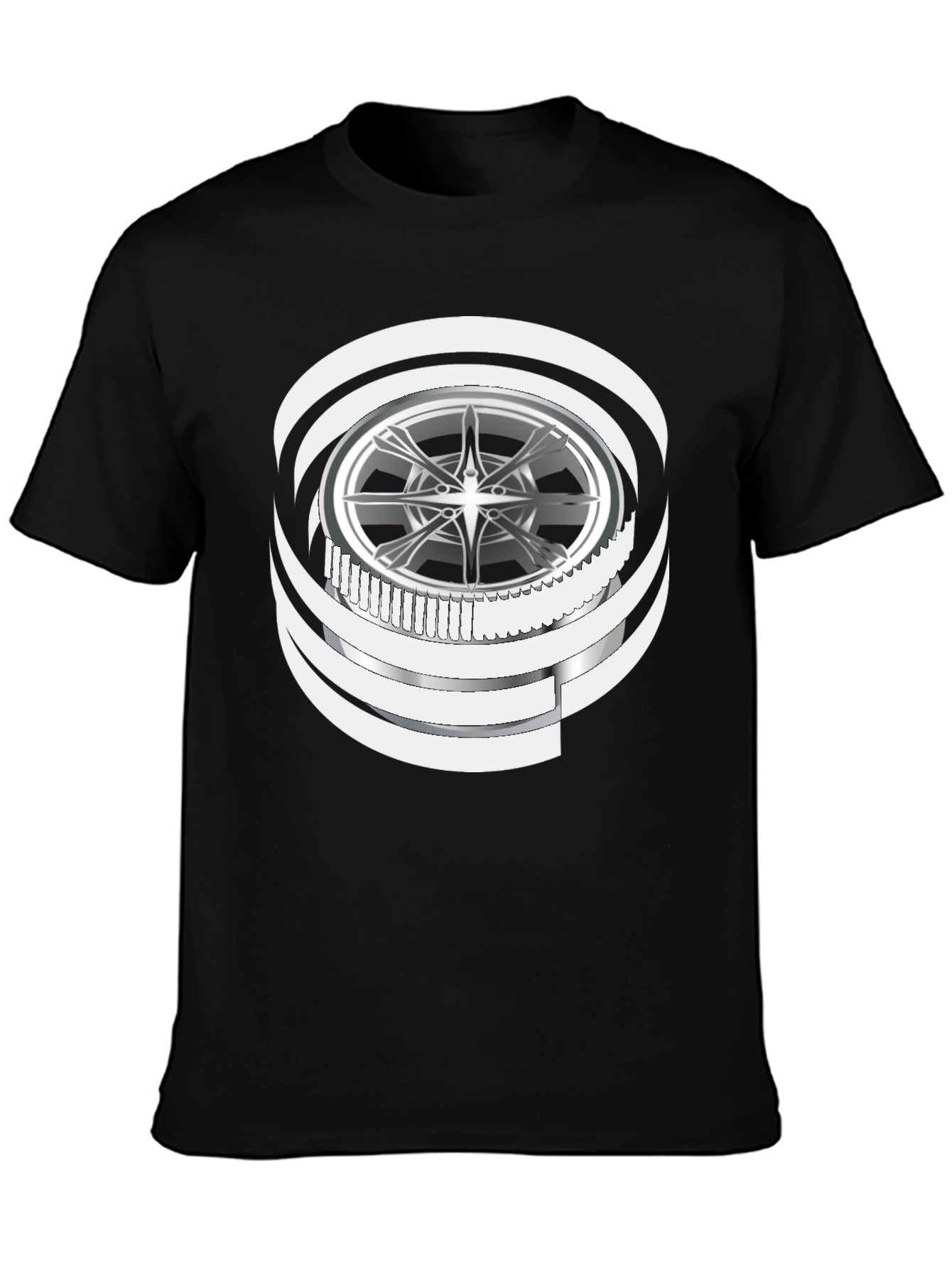 Wheel Graphic Black T-Shirt