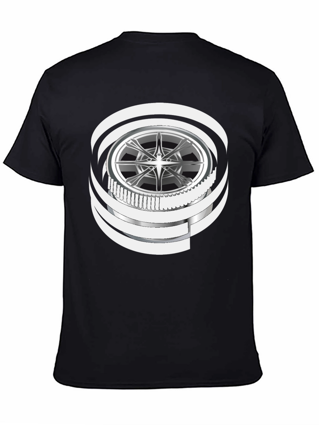 Wheel Graphic Black T-Shirt