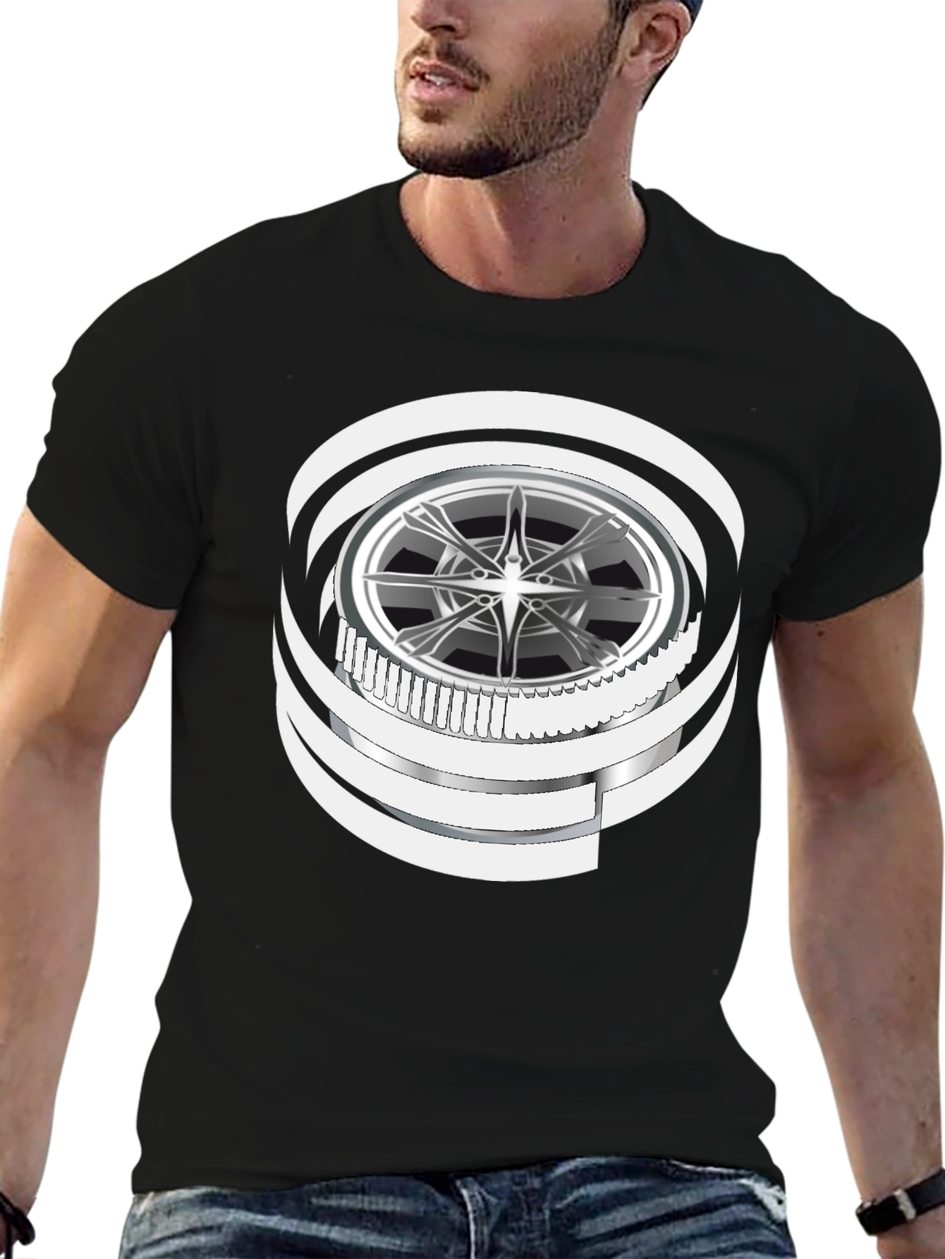 Wheel Graphic Black T-Shirt