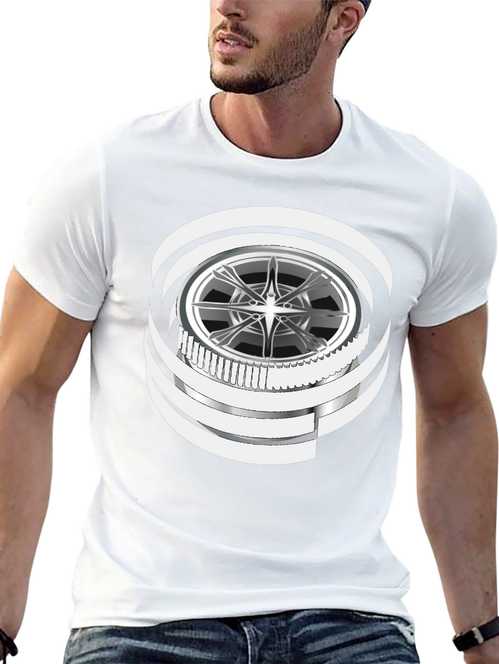 Wheel Graphic Black T-Shirt