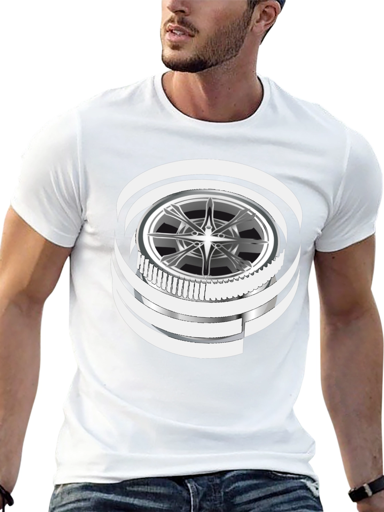Wheel Graphic Black T-Shirt