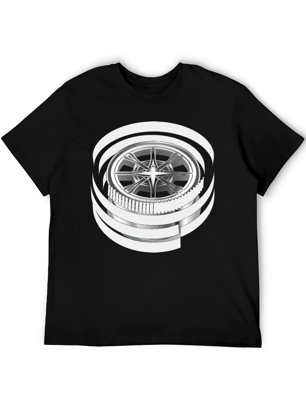Wheel Graphic Black T-Shirt