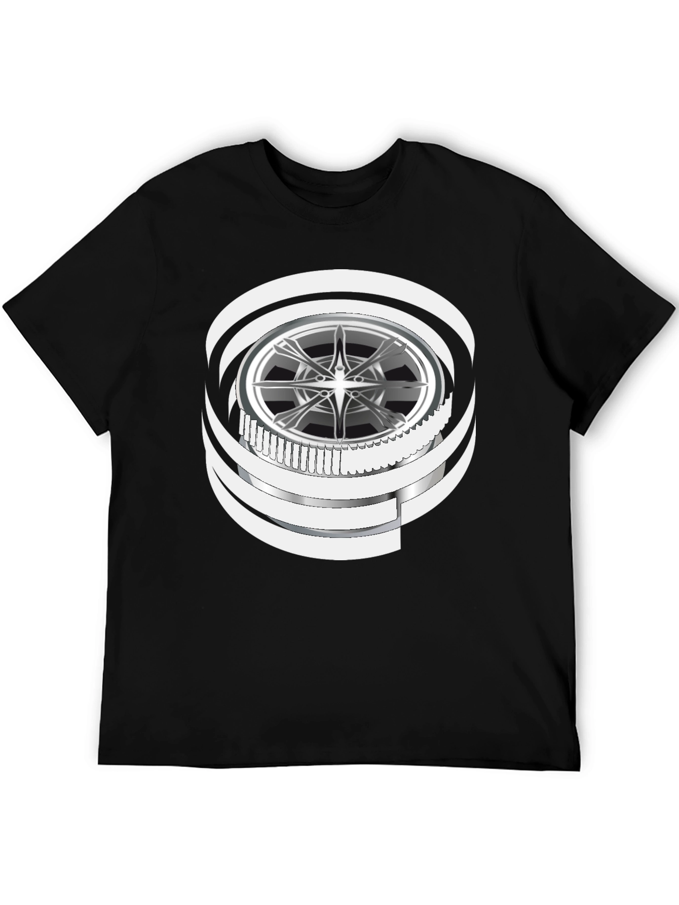 Wheel Graphic Black T-Shirt