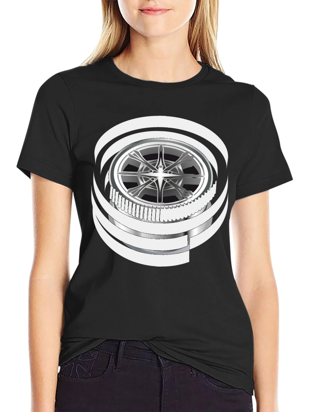 Wheel Graphic Black T-Shirt