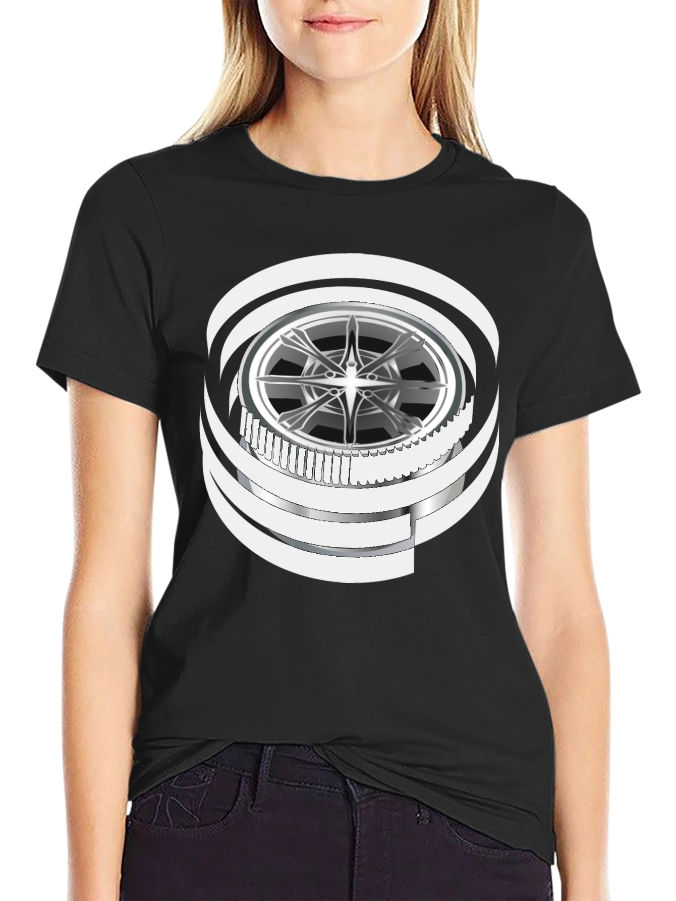 Wheel Graphic Black T-Shirt