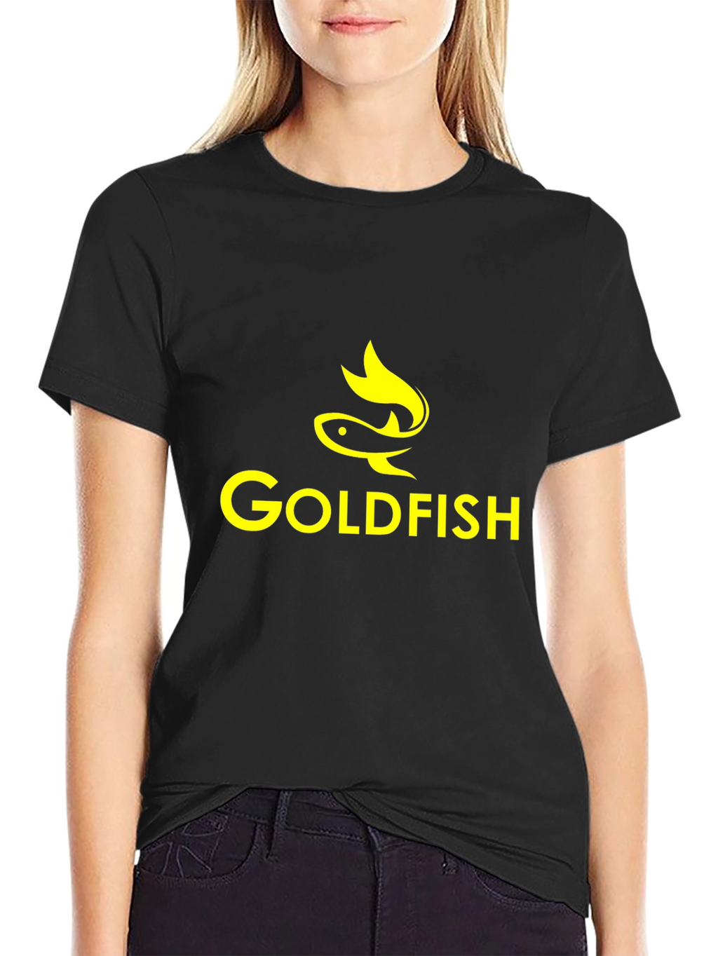 Goldfish Graphic Print Black T-Shirt