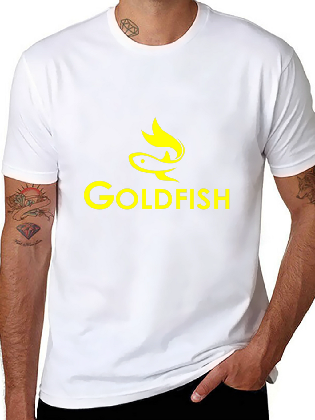 Goldfish Graphic Print Black T-Shirt
