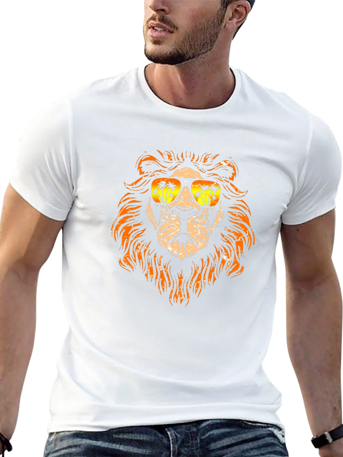 Cool Lion Graphic Tee - Tropical Vibes
