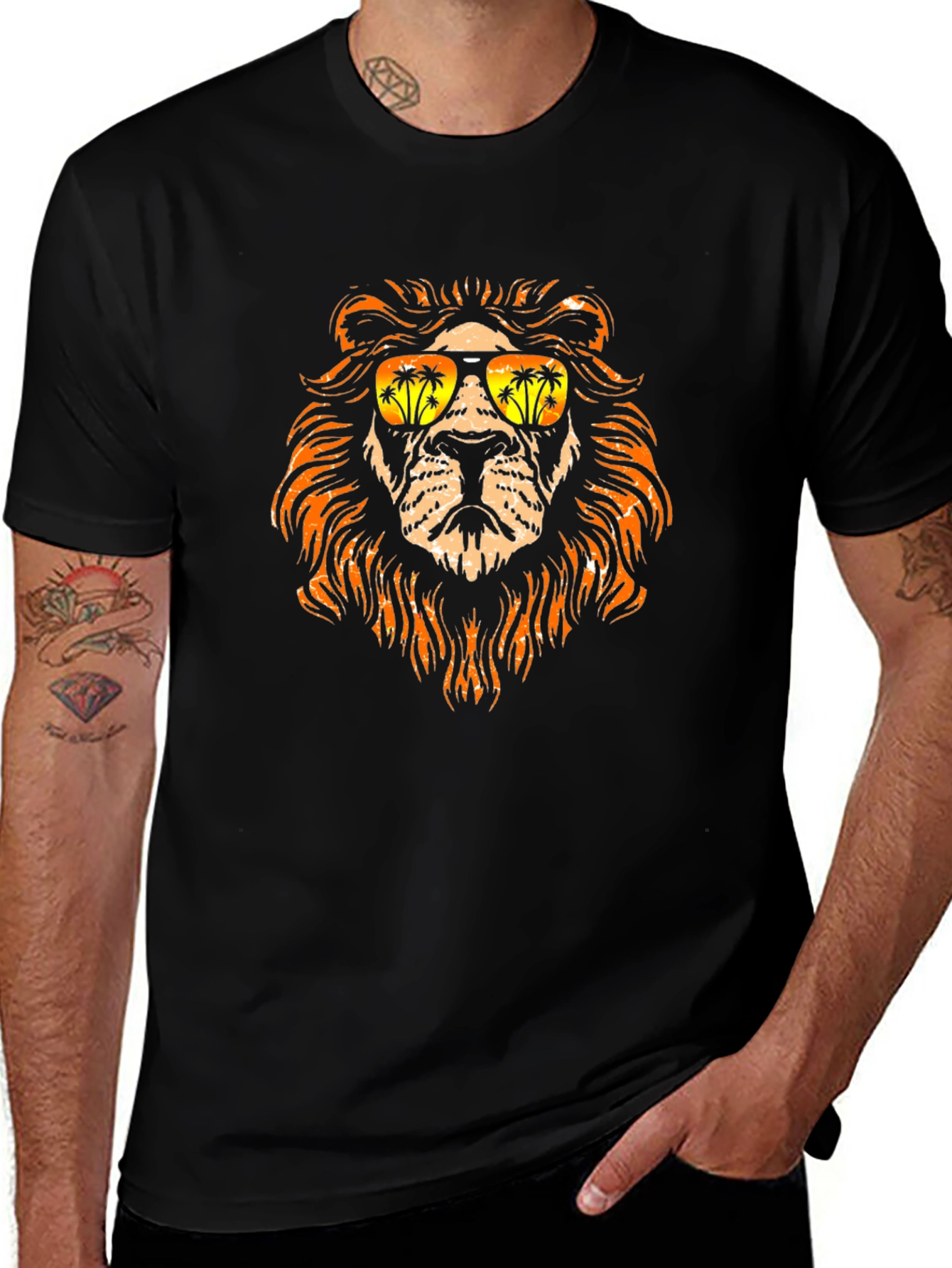 Cool Lion Graphic Tee - Tropical Vibes