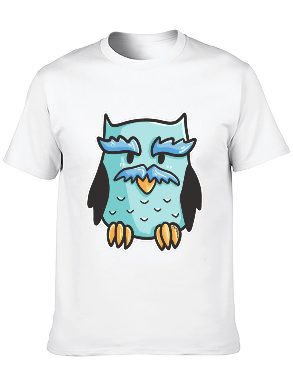 Cool Owl Graphic Tee - Black Cotton Blend