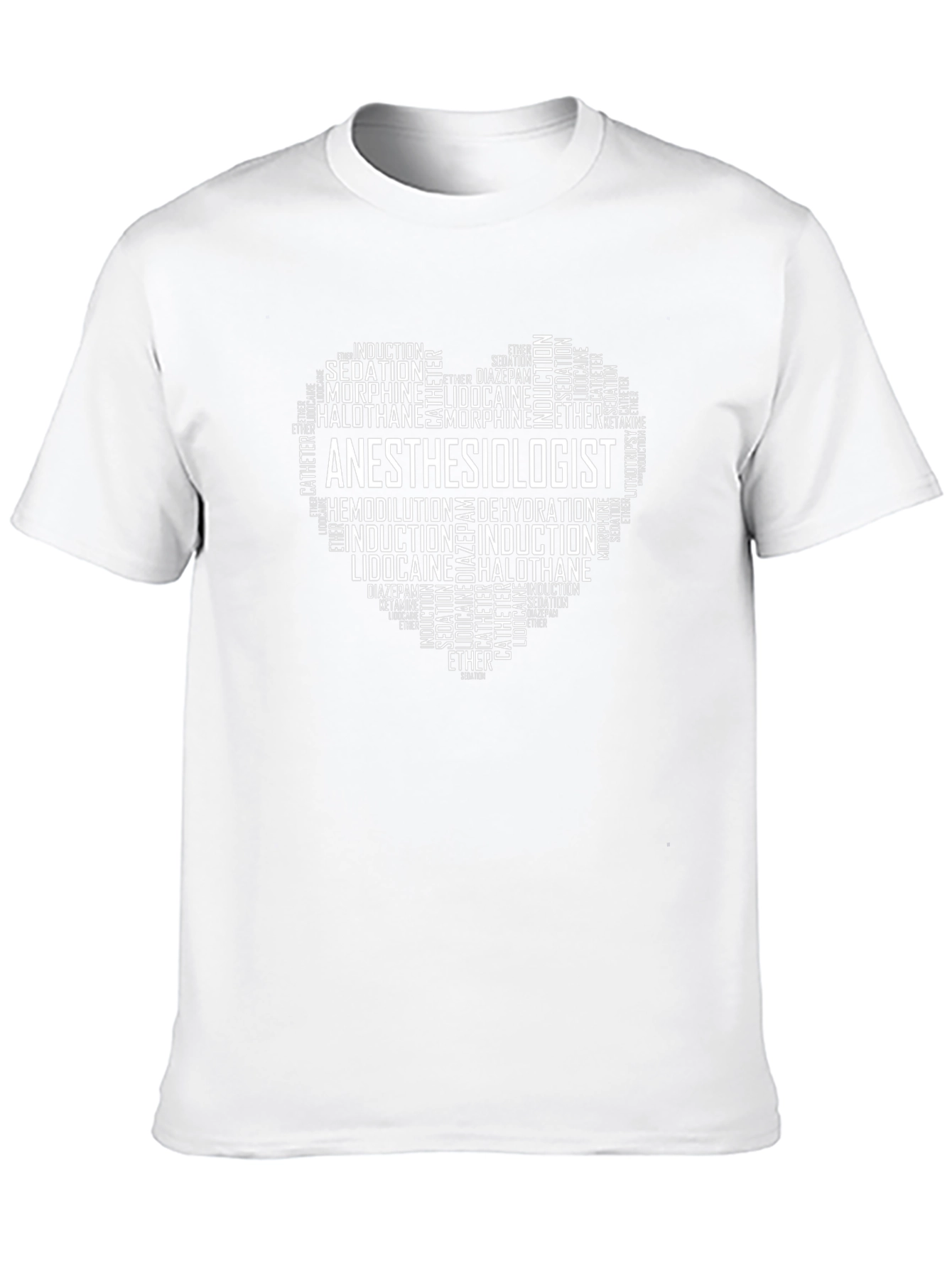 Anesthesiologist Word Art Heart T-Shirt