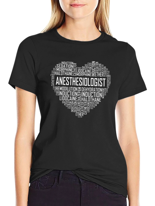 Anesthesiologist Word Art Heart T-Shirt