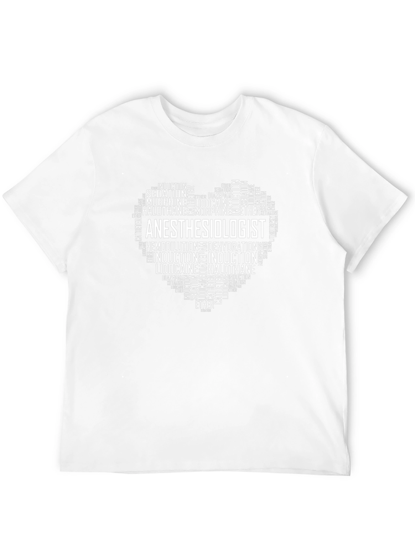 Anesthesiologist Word Art Heart T-Shirt
