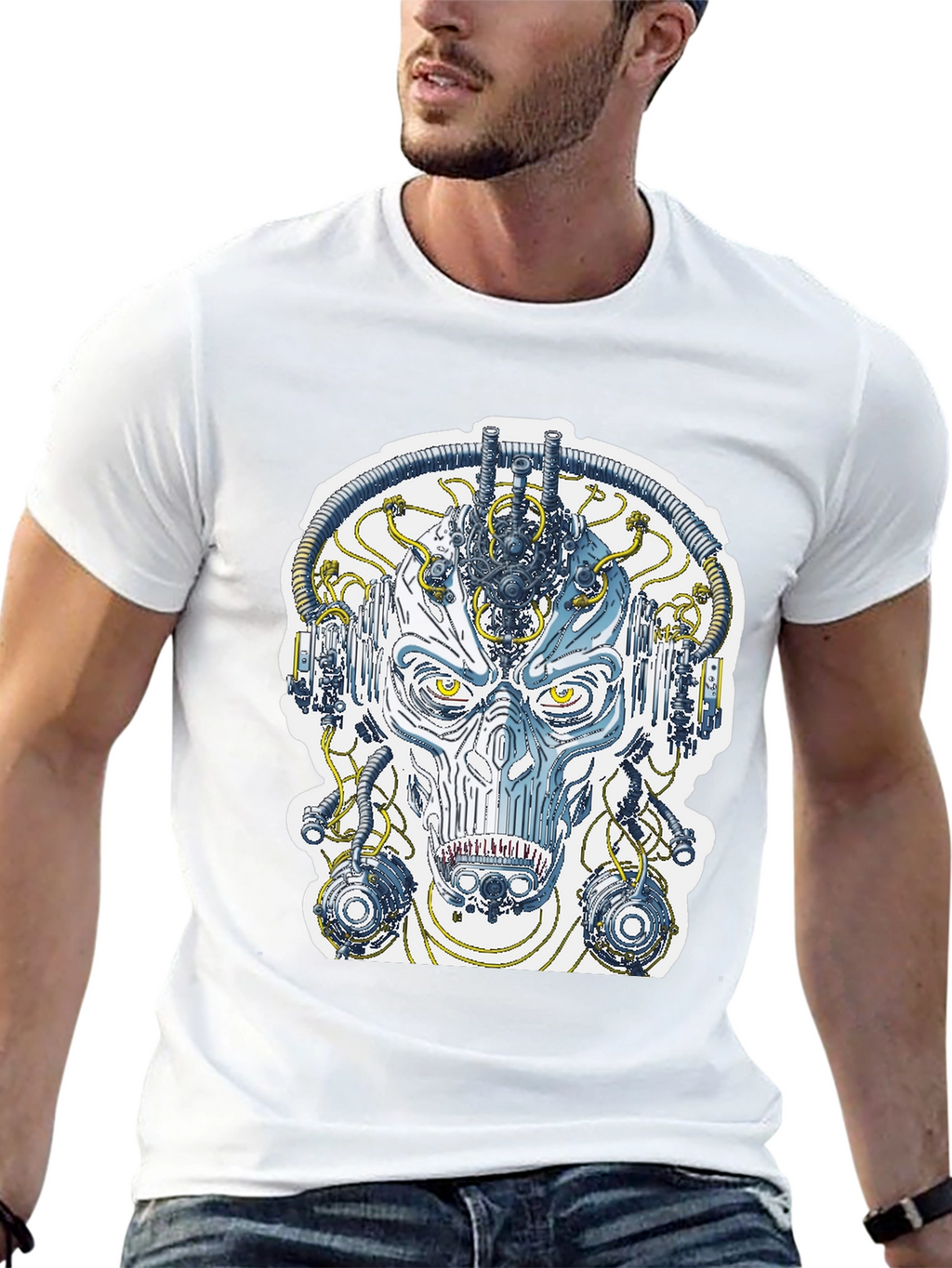 Cyberpunk Face T-Shirt - Sci-Fi Graphic Tee