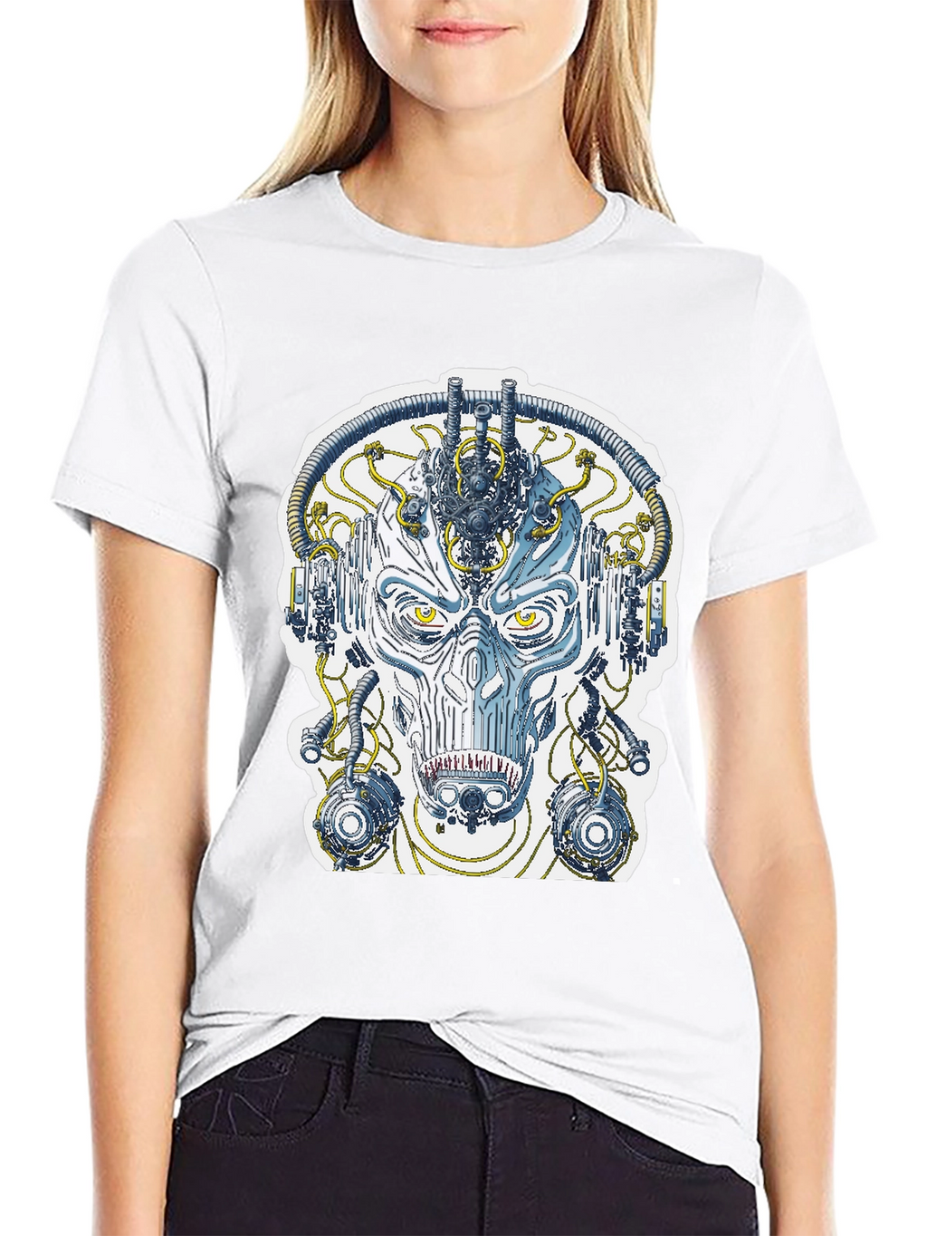 Cyberpunk Face T-Shirt - Sci-Fi Graphic Tee