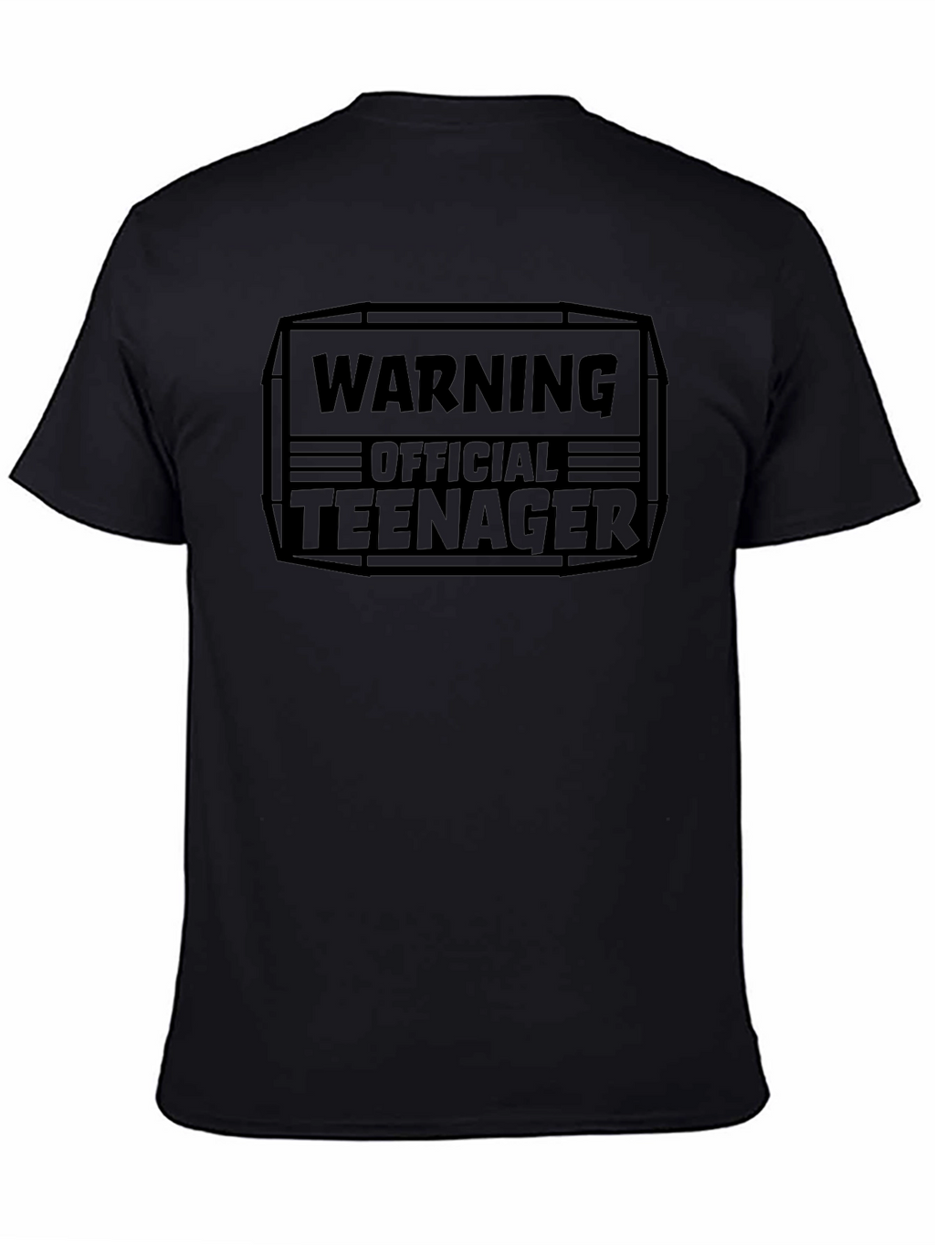 Warning Official Teenager Black Graphic Tee