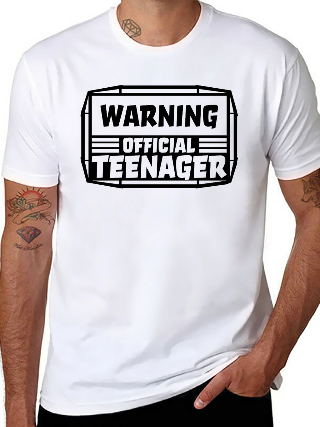 Warning Official Teenager Black Graphic Tee
