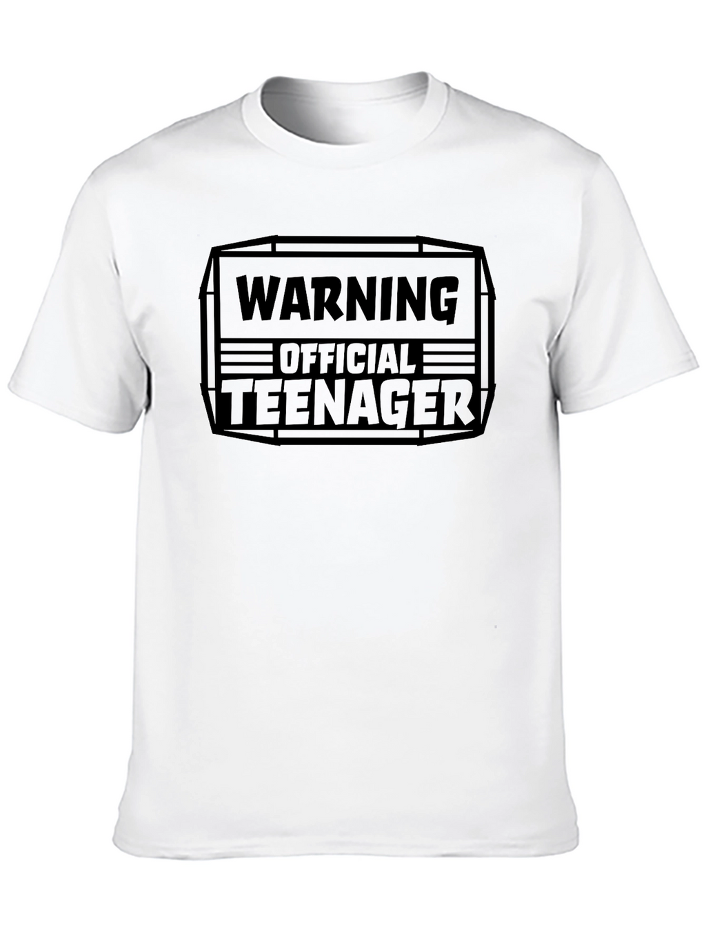 Warning Official Teenager Black Graphic Tee