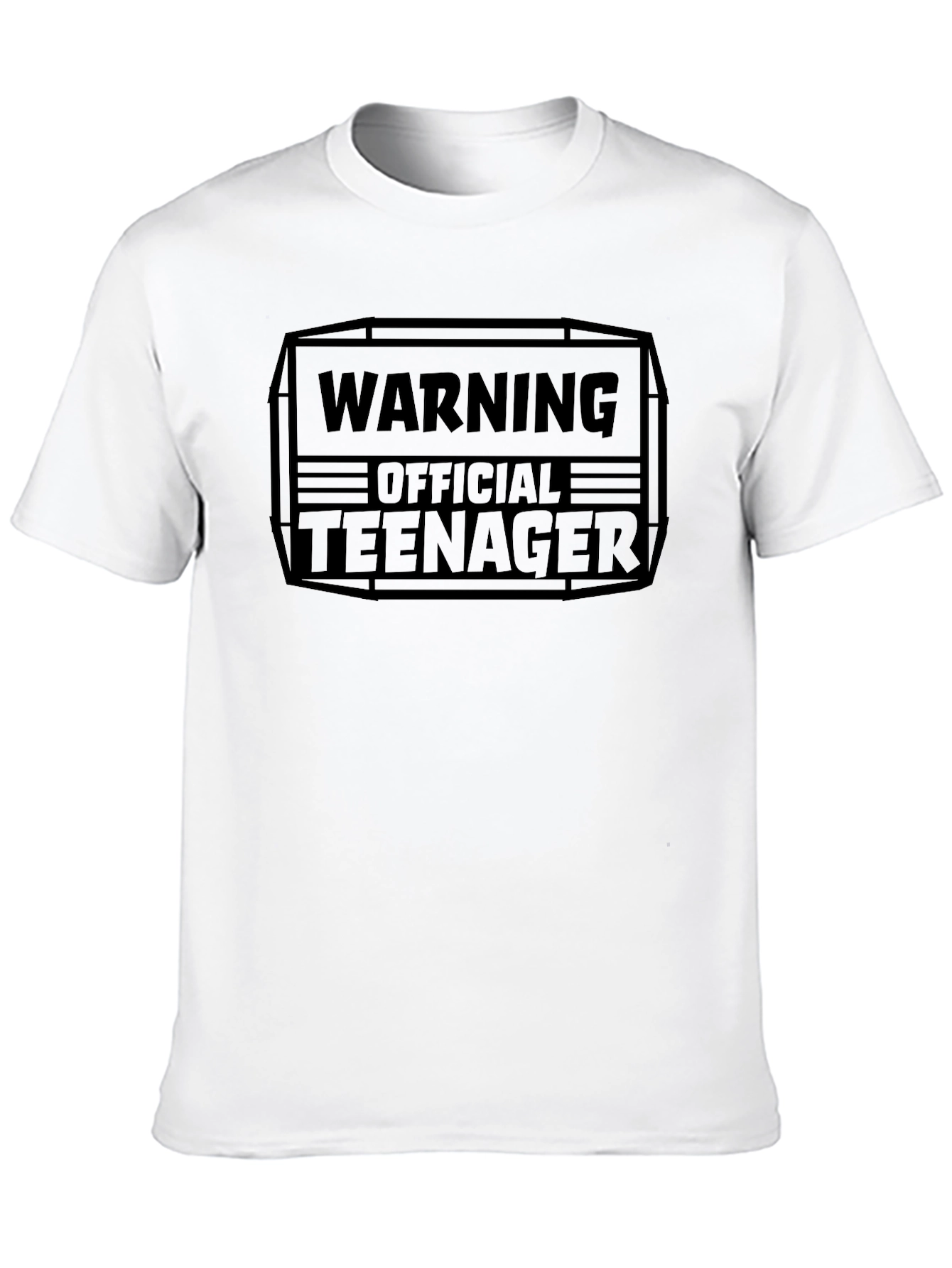Warning Official Teenager Black Graphic Tee